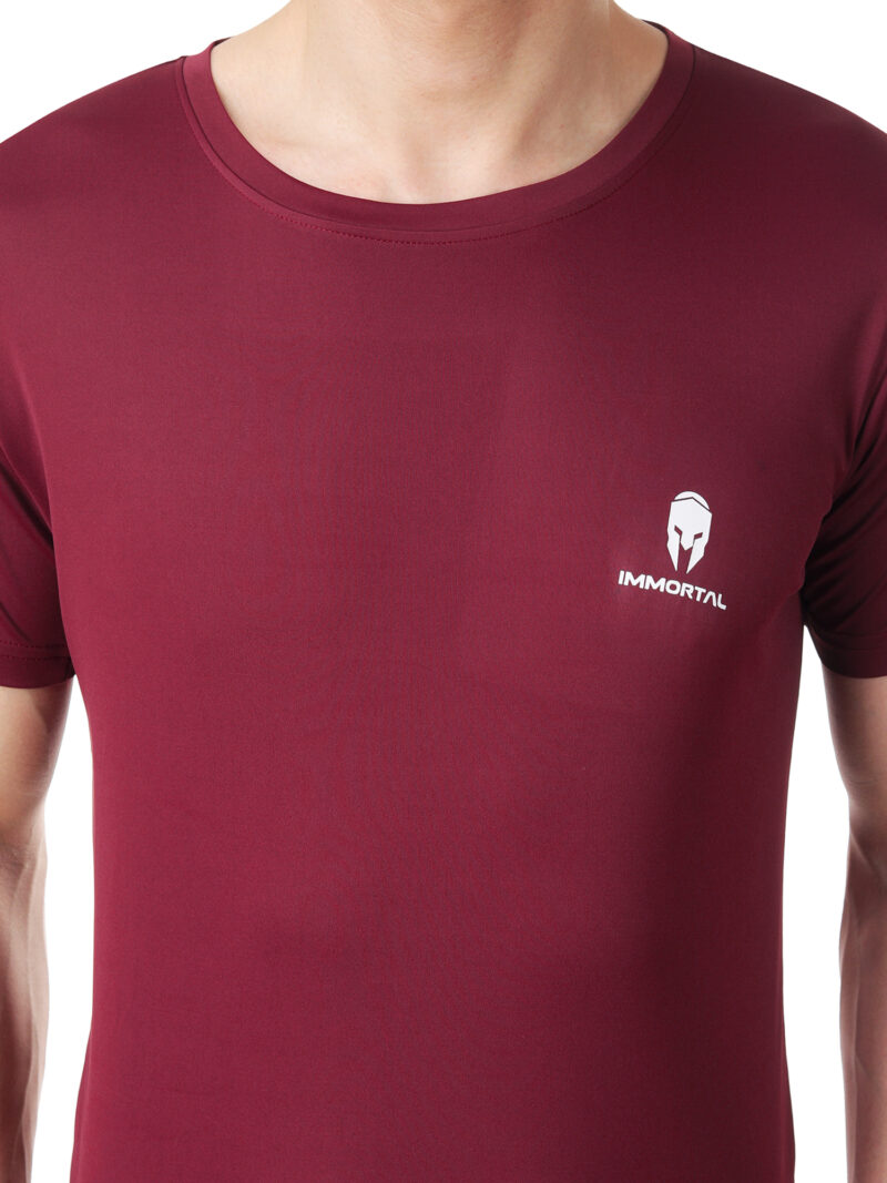 Immortal Maroon Dry-Fit T-shirt for Lean physique - Image 3