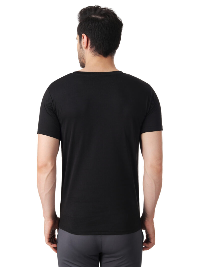 Immortal Black jacquard Dry-Fit T-shirt For Lean Physique - Image 6