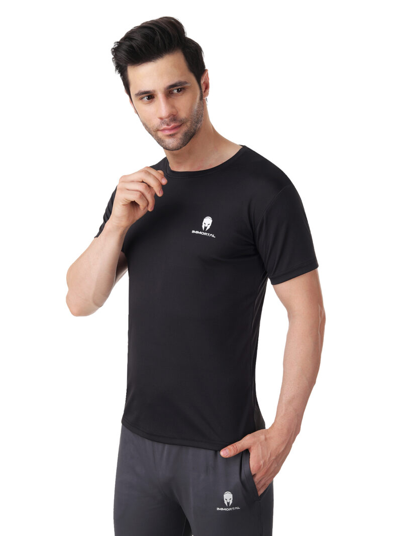 Immortal Black Dry-Fit T-shirt for Lean physique