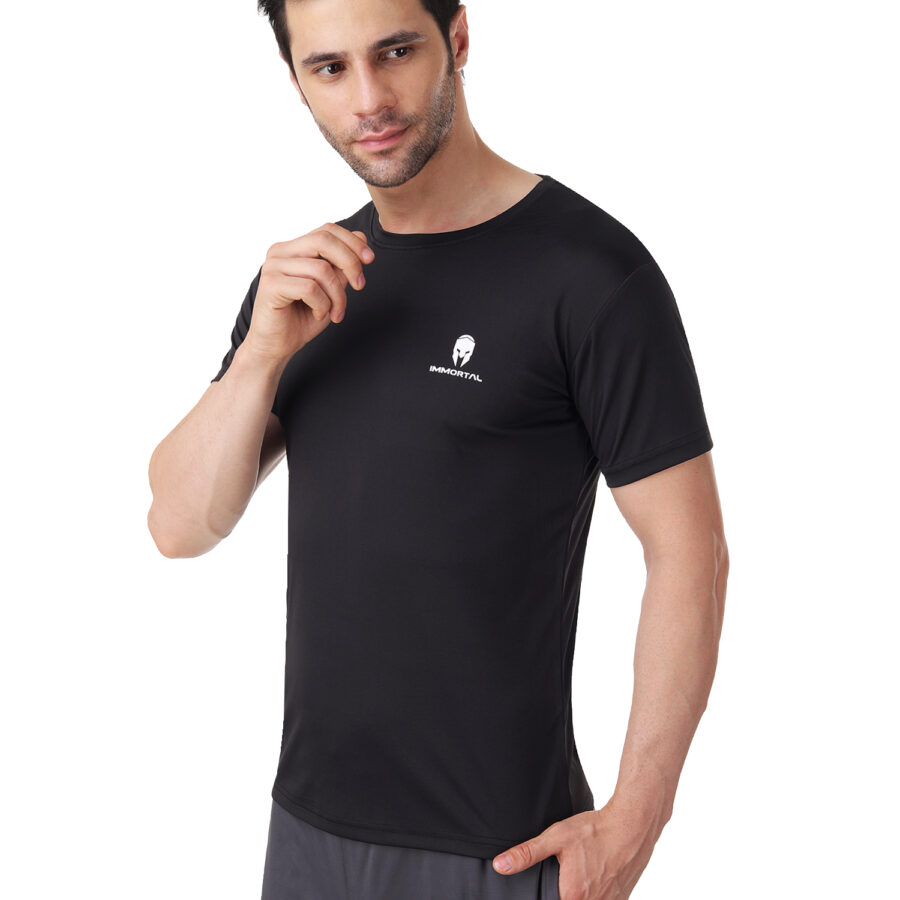 Immortal Black Dry-Fit T-shirt for Lean physique