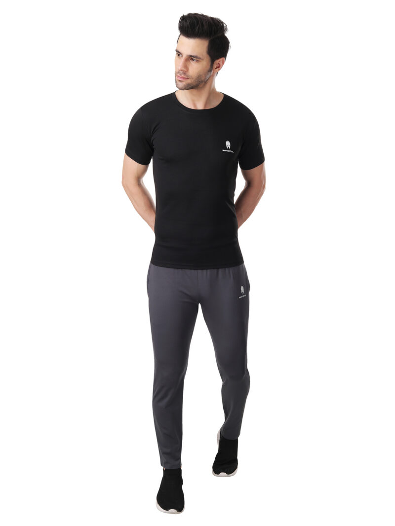 Immortal Black jacquard Rice Dry-Fit T-shirt For Lean Physique - Image 2