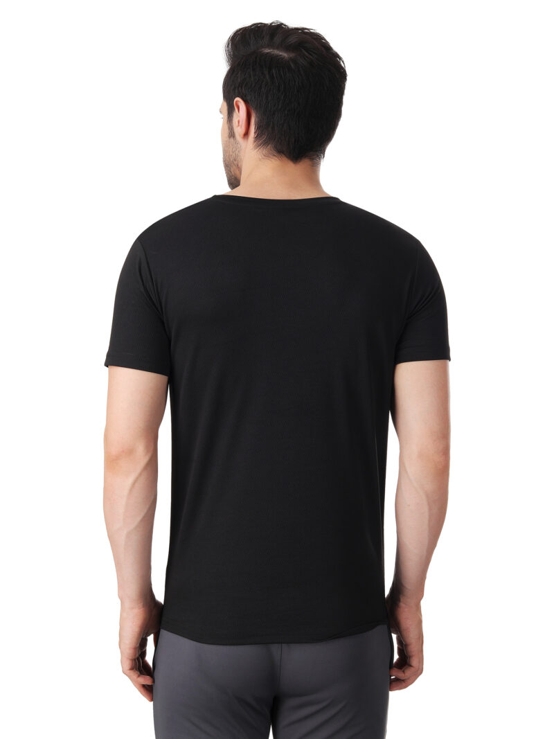 Immortal Black jacquard Rice Dry-Fit T-shirt For Lean Physique - Image 7