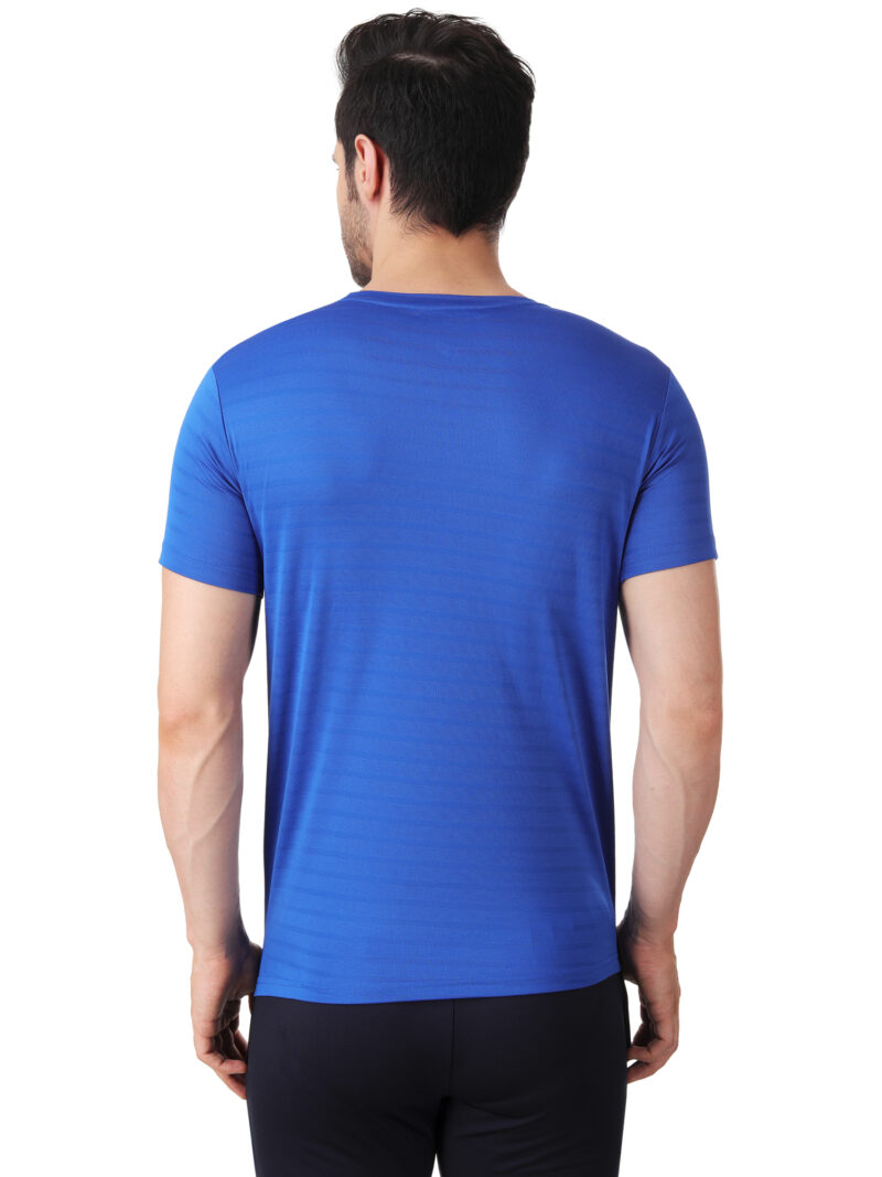 Immortal Royal Blue jacquard Dry-Fit T-shirt For Lean Physique - Image 6