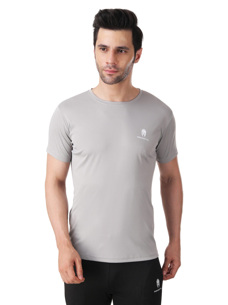 Immortal light grey Dry-Fit T-shirt For Lean Physique