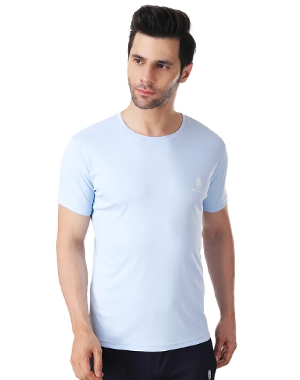 Immortal Sky Blue Dry-Fit T-shirt for Lean physique